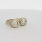 Yellow Gold Double Diamond Cocktail Ring with 4.2ct natural diamond