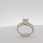 1.50 FY VVS@ GIA Cushion-Cut Fancy Yellow Diamond Ring in White 18K Gold