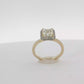14K Yellow Gold Engagement Ring with 1.71 Square Cut Diamond with 0.32 ct Pave