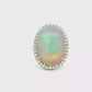 14kt white Gold Cocktail Ring with Cabochon Ethiopian Opal