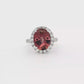 14kt white gold pink tourmaline & diamond halo ring