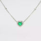 White Gold Necklace with Heart-Shaped Emerald Charm