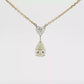 Yellow Gold Necklace with Heart shape and  Pear Cut Diamond Pendant