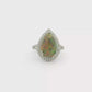 18kt White Gold Ring with Pear-Shaped Ethiopian Opal