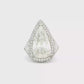 A custom made Platinum Cocktail Ring with Pear Cut diamond