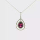 14kt White Gold Necklace with Pear-Shaped Tourmaline and diamond pendant