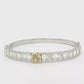 14 White Gold Tennis Bracelet with 1.71 Fancy Intense Yellow Cushion Cut Diamond