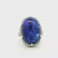 18kt White Gold Cocktail Ring with Cabochon Tanzanite