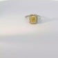 Vivid Yellow Radiant White Gold Ring with Diamond Accent