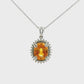 14kt White Gold Necklace with Oval Citrine