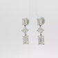 18K White Gold Dangle Earrings with ALL GIA Emerald Cut Diamonds