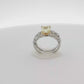 one of a kind 18K White Gold Ring and band with 1.51 Radiant VVS2 Fancy Yellow Diamond and 13 stones ( 1.49CT )