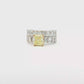 Fancy Yellow Radiant Cut Diamond Yellow Gold Multistone Ring