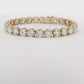 Yellow Gold Tennis Bracelet with 26 Round Cut natural Diamonds