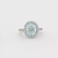 Oval Aquamarine Cocktail Ring in 18kt White Gold
